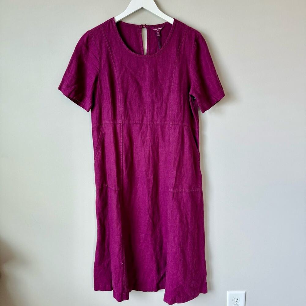NWT Seasalt Cornwall | Purple 100% Linen Midi Dress Size 8P - Picture 2 of 9